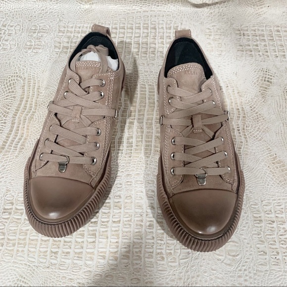 All‎ Saints Jazmin Pink Suede Low Top Lace Up Sneakers